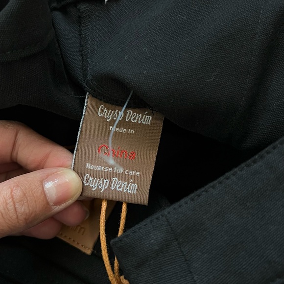 NEW CRYSP DENIM men's cade cargo denim jeans in black Color Sz 32 - Picture 7 of 16